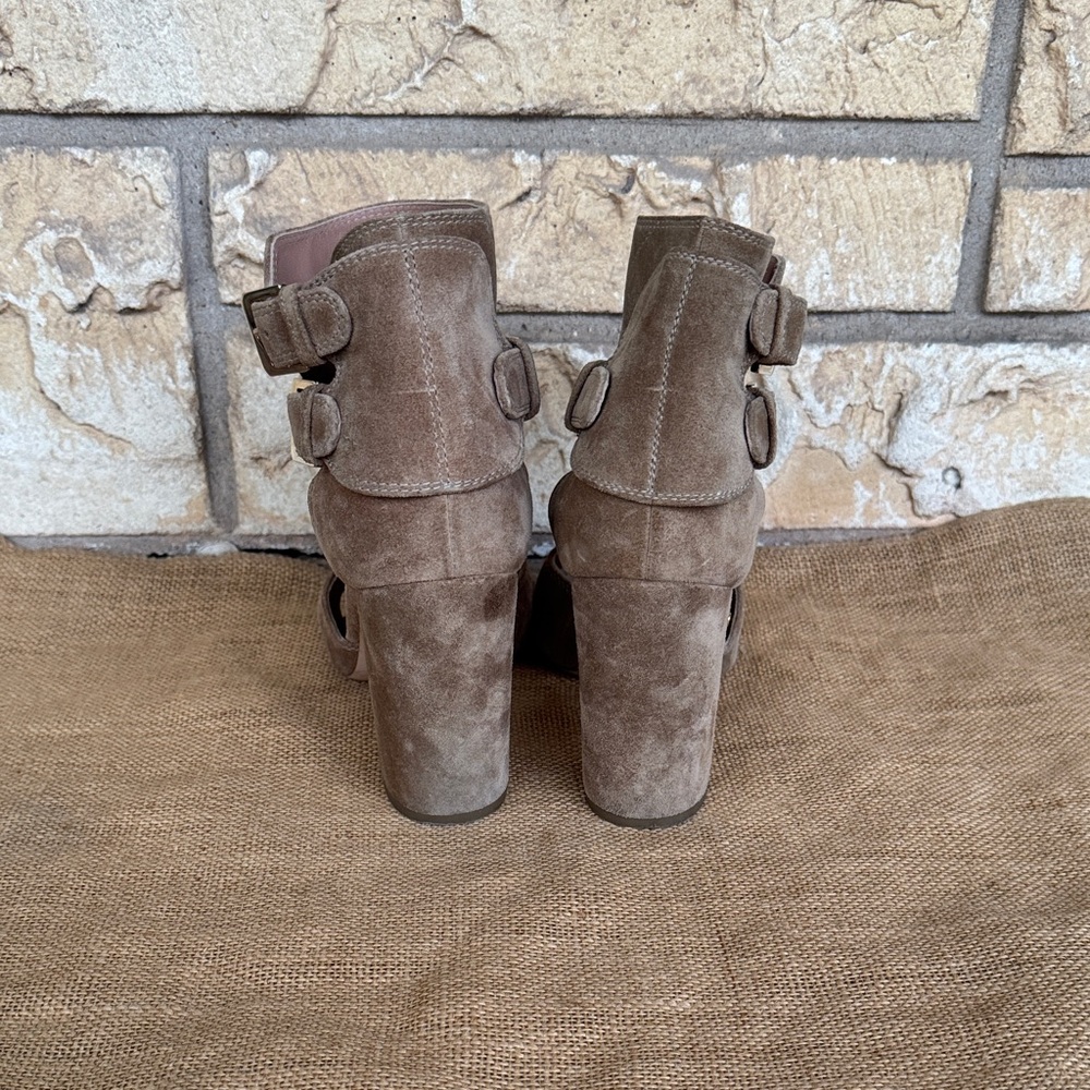 Laurence Dacade Suede Sandals Rush Cutout Heel Block Size 41 - Picture 7 of 12